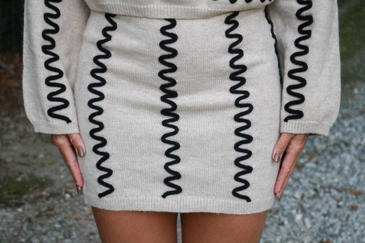 Wavy Striped Mini Skirt